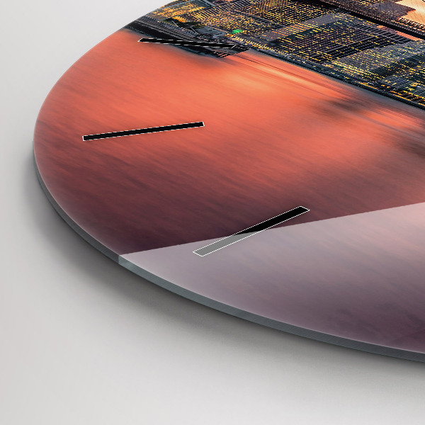 Pendule murale ronde Rivière East de New York