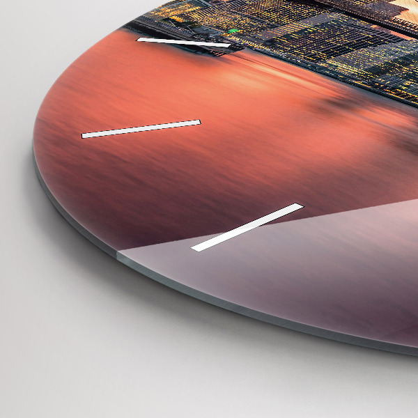 Pendule murale ronde Rivière East de New York