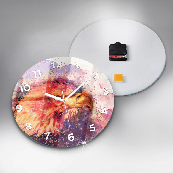 Pendule murale ronde Aigle aquarelle