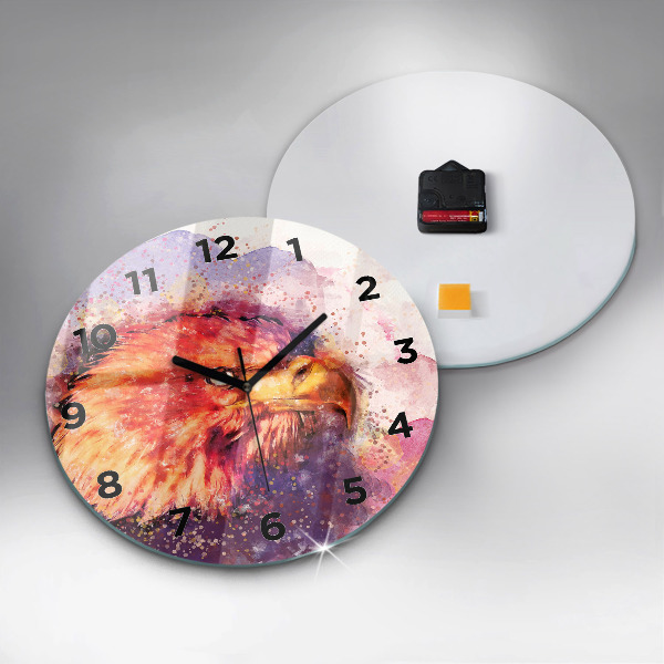 Pendule murale ronde Aigle aquarelle