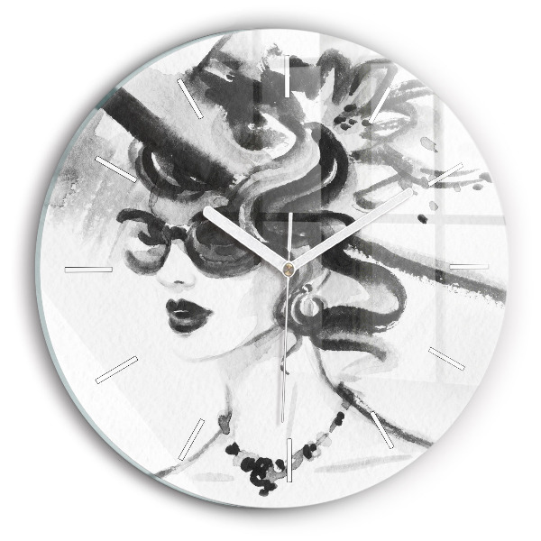 Pendule murale ronde Femme à la mode
