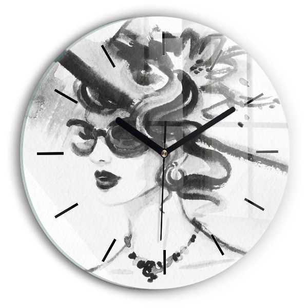 Pendule murale ronde Femme à la mode