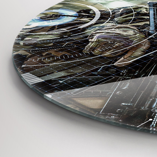 Pendule murale ronde Soldat avec une arme à feu