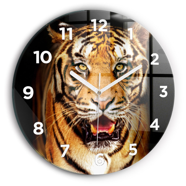 Pendule murale ronde Tigre - regard sauvage