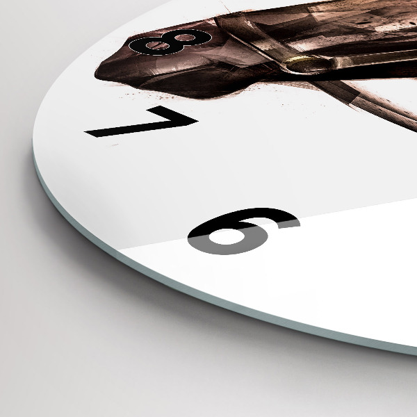 Pendule murale ronde Profil de cheval peint