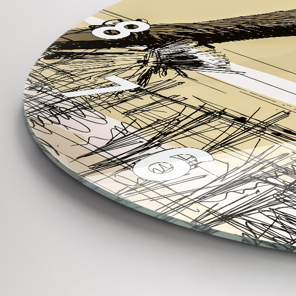 Horloge ronde Femme cueillant du riz