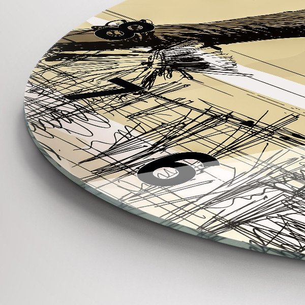 Horloge ronde Femme cueillant du riz