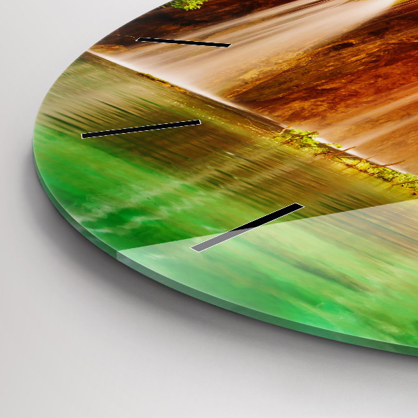 Pendule murale ronde Vue de la cascade