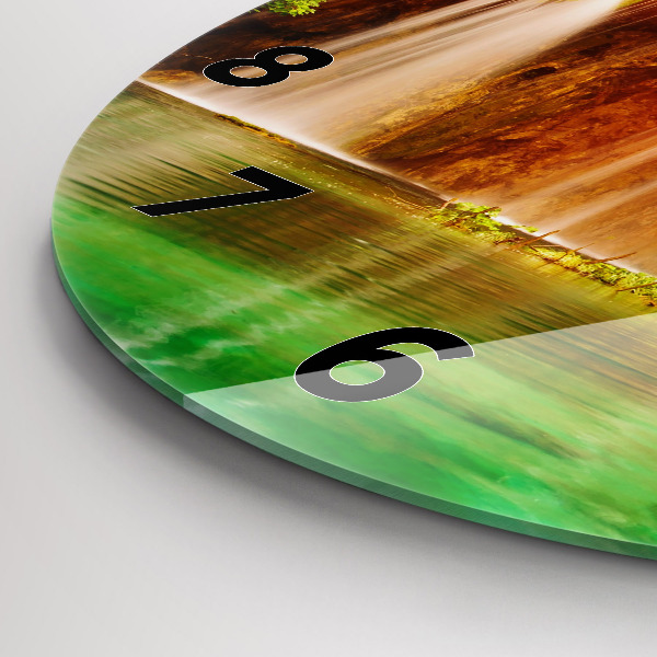 Pendule murale ronde Vue de la cascade