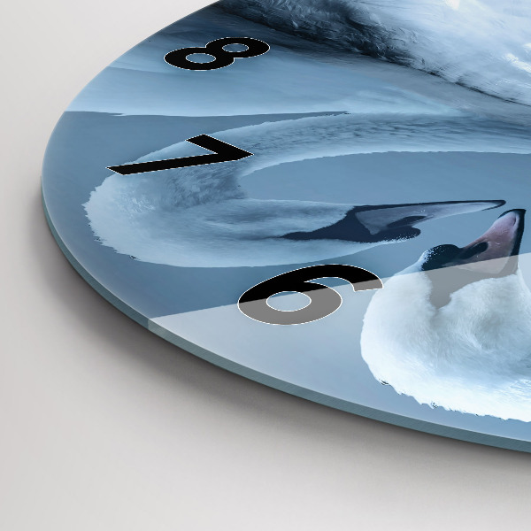 Horloge ronde Des cygnes dans le cœur