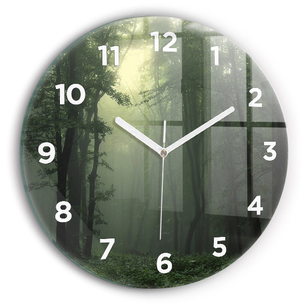 Horloge ronde Forêt brumeuse le matin