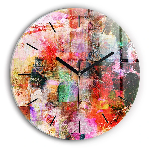 Horloge ronde Composition abstraite