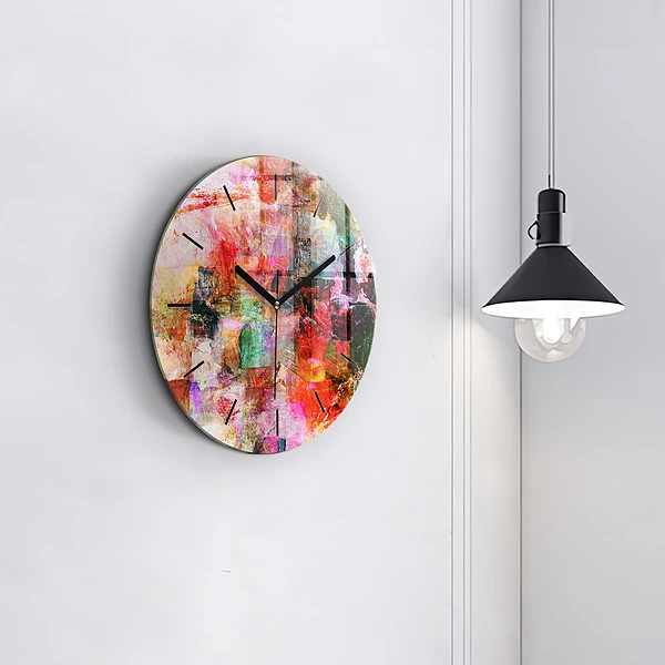 Horloge ronde Composition abstraite