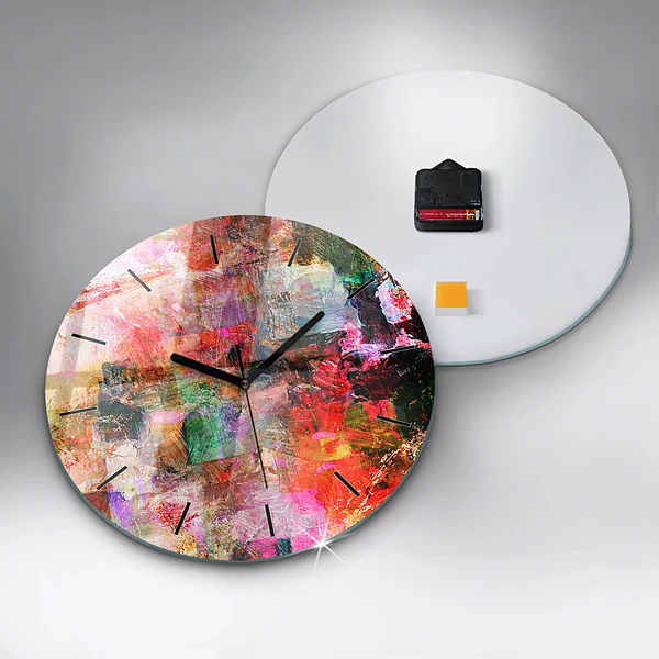 Horloge ronde Composition abstraite
