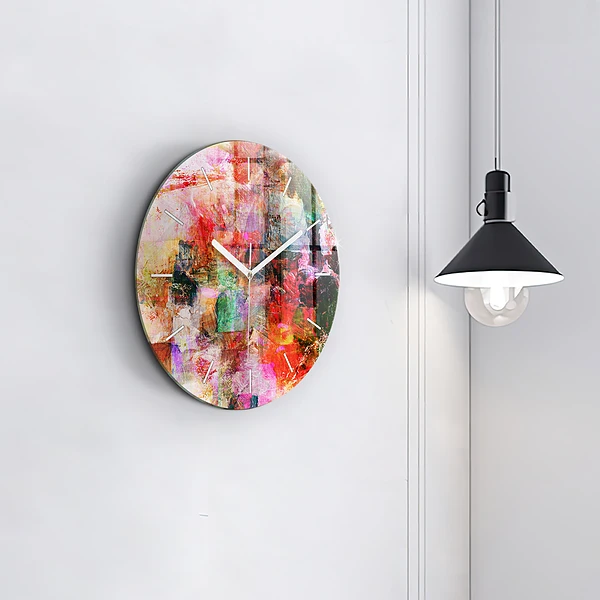 Horloge ronde Composition abstraite