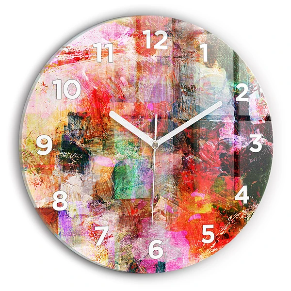 Horloge ronde Composition abstraite