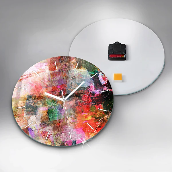 Horloge ronde Composition abstraite