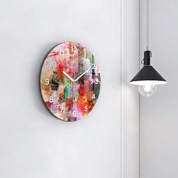 Horloge ronde Composition abstraite