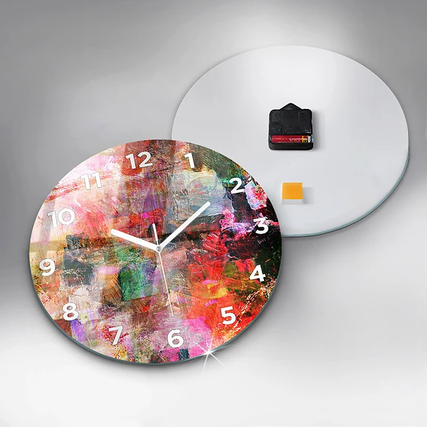 Horloge ronde Composition abstraite