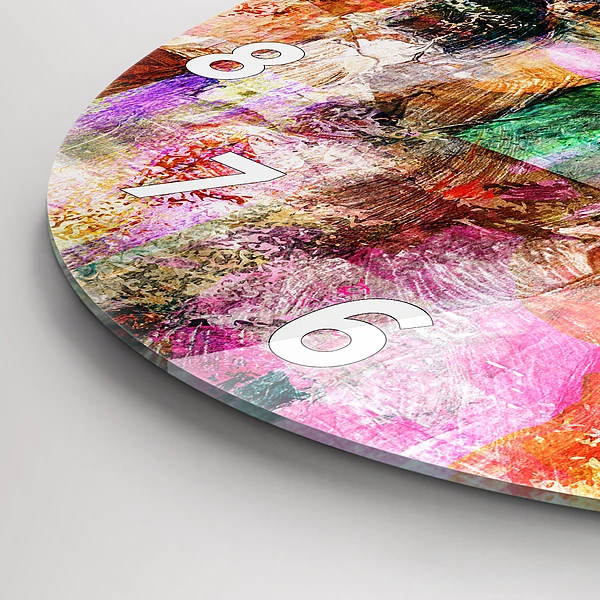 Horloge ronde Composition abstraite