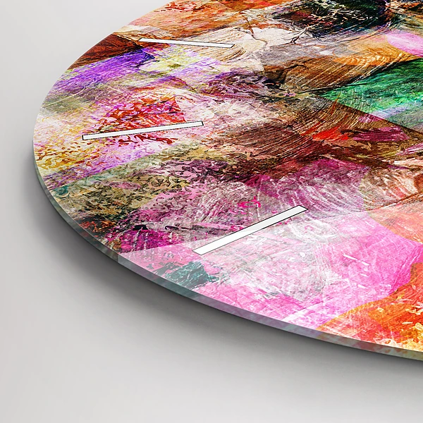 Horloge ronde Composition abstraite