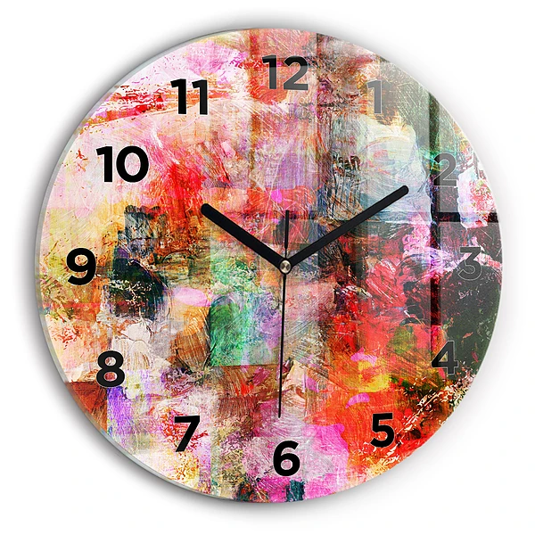 Horloge ronde Composition abstraite
