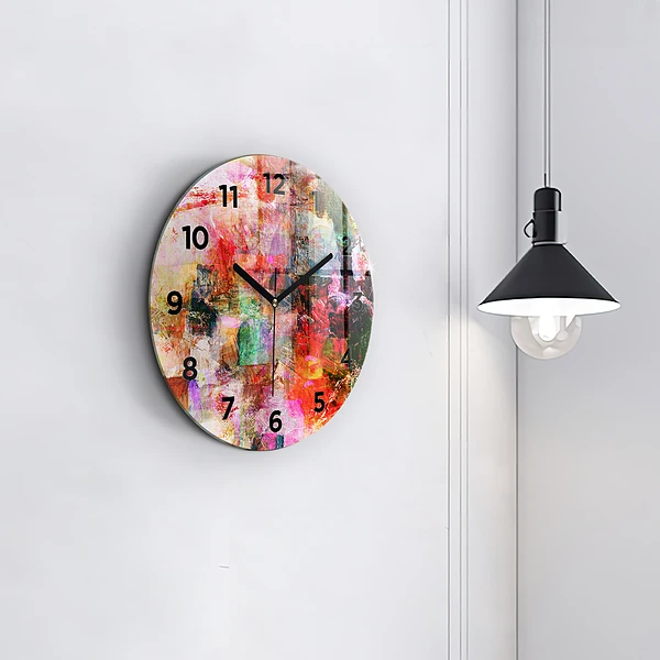 Horloge ronde Composition abstraite