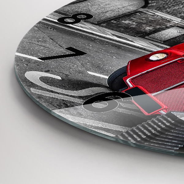 Horloge ronde Bus rouge à impériale