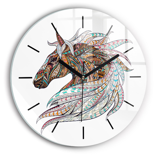 Horloge ronde Illustration de cheval