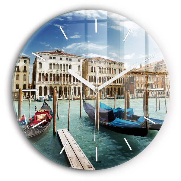Horloge ronde Gondoles Venise Italie