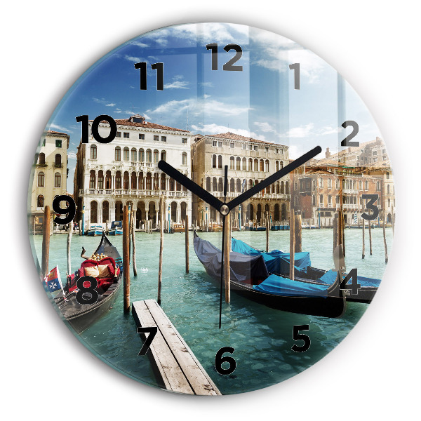 Horloge ronde Gondoles Venise Italie