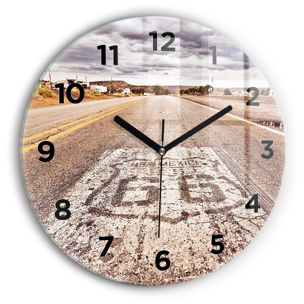 Horloge ronde Route 66 États-Unis