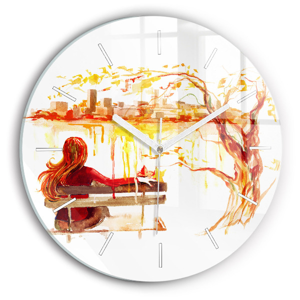 Horloge ronde 'Paysage d''automne'