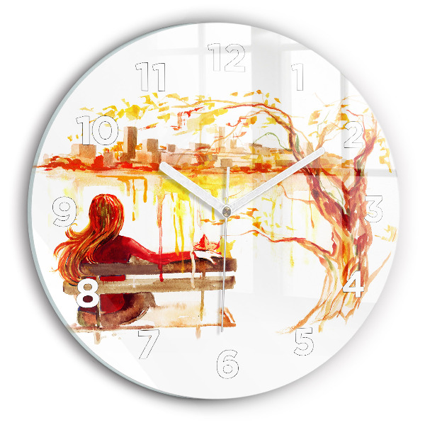 Horloge ronde 'Paysage d''automne'