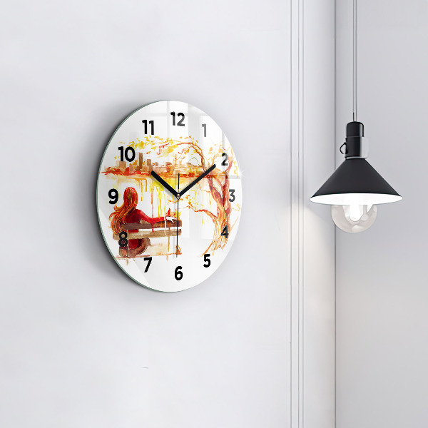 Horloge ronde 'Paysage d''automne'