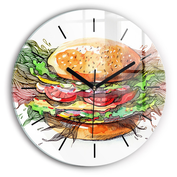 Horloge ronde Cheeseburger XXL