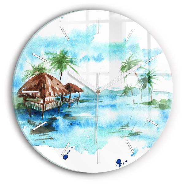 Horloge ronde 'Photo d''une île déserte'