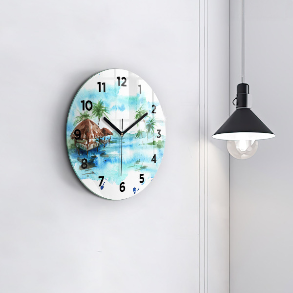 Horloge ronde 'Photo d''une île déserte'