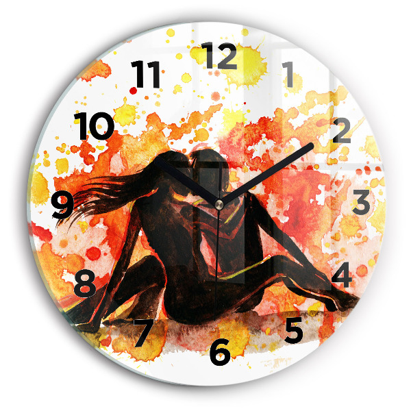 Horloge ronde 'L''amour et un couple amoureux'