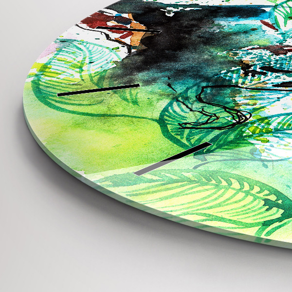 Horloge ronde 'Toucan dans l''herbe'