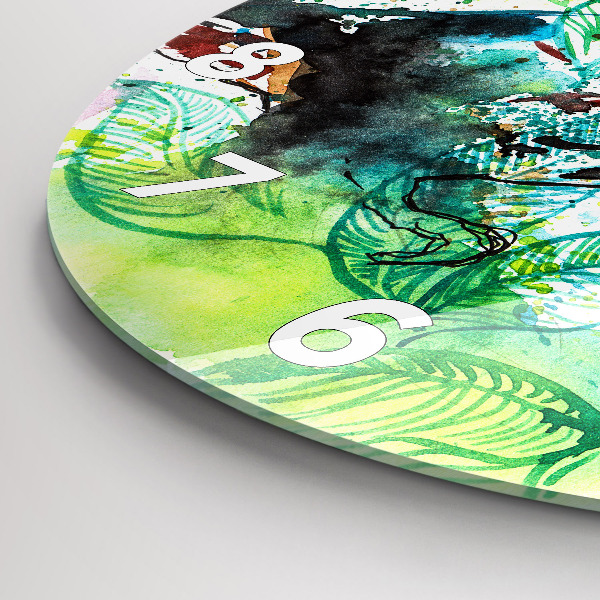 Horloge ronde 'Toucan dans l''herbe'