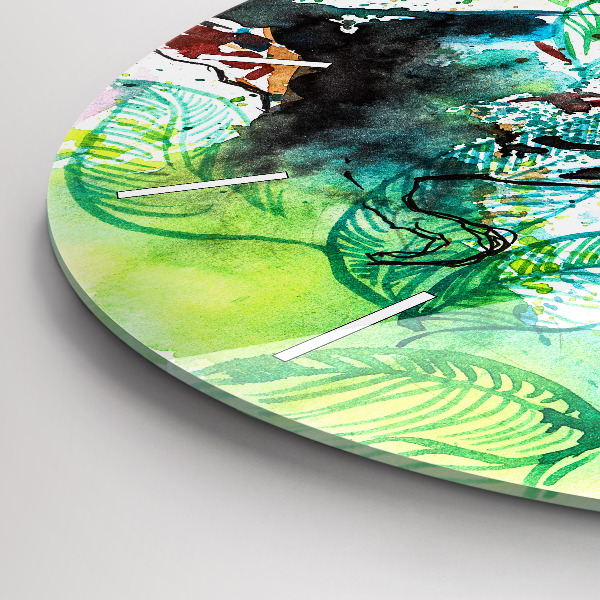 Horloge ronde 'Toucan dans l''herbe'