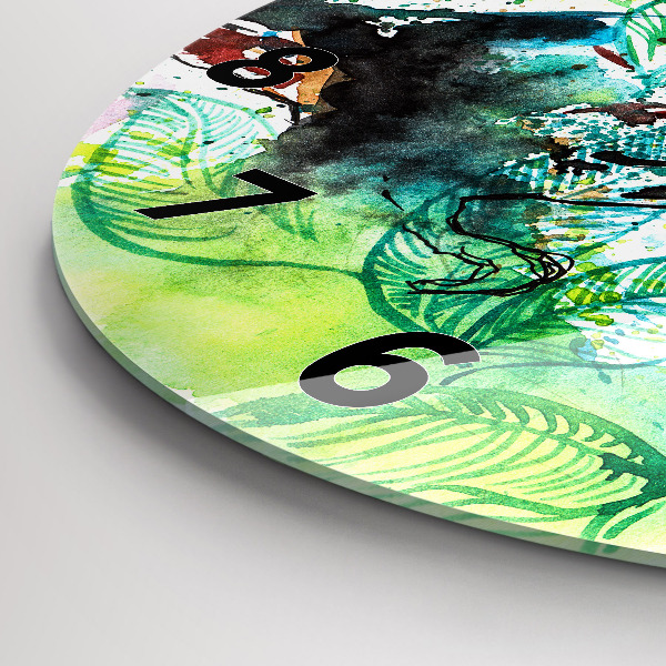 Horloge ronde 'Toucan dans l''herbe'