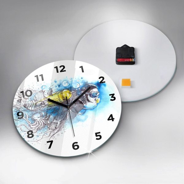 Horloge ronde La vie des poissons sous-marins