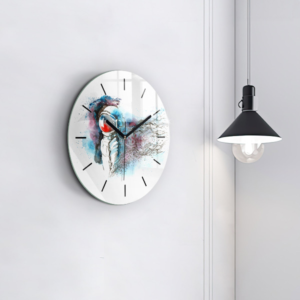 Horloge ronde Abstraction des astronautes