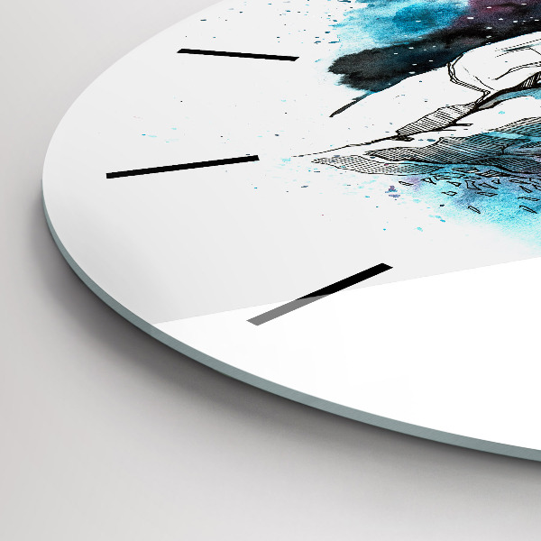 Horloge ronde Abstraction des astronautes