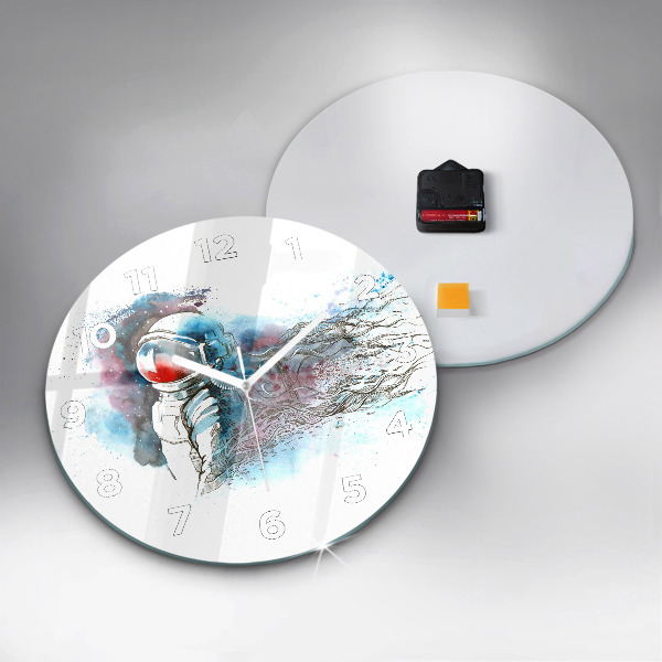 Horloge ronde Abstraction des astronautes