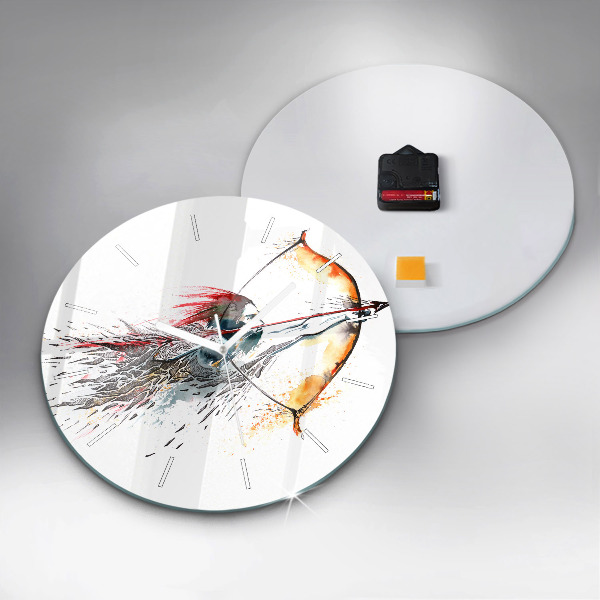 Horloge ronde Un guerrier en chasse