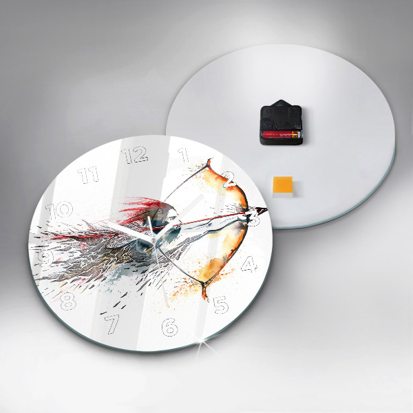 Horloge ronde Un guerrier en chasse