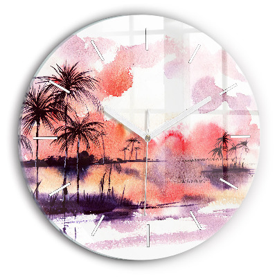 Horloge ronde Paysage tropical